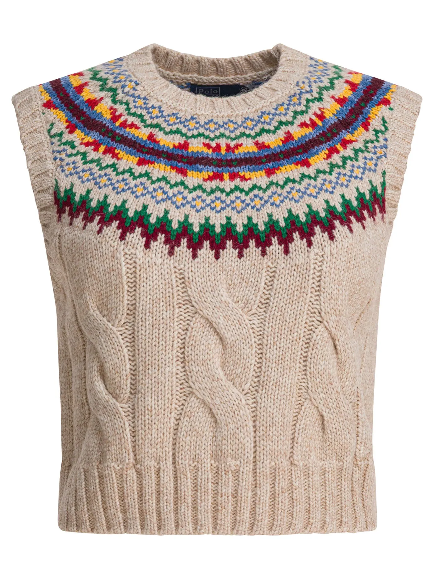 Fair Isle Knit Vest Knitwear Beige sold by Wanan Luxury