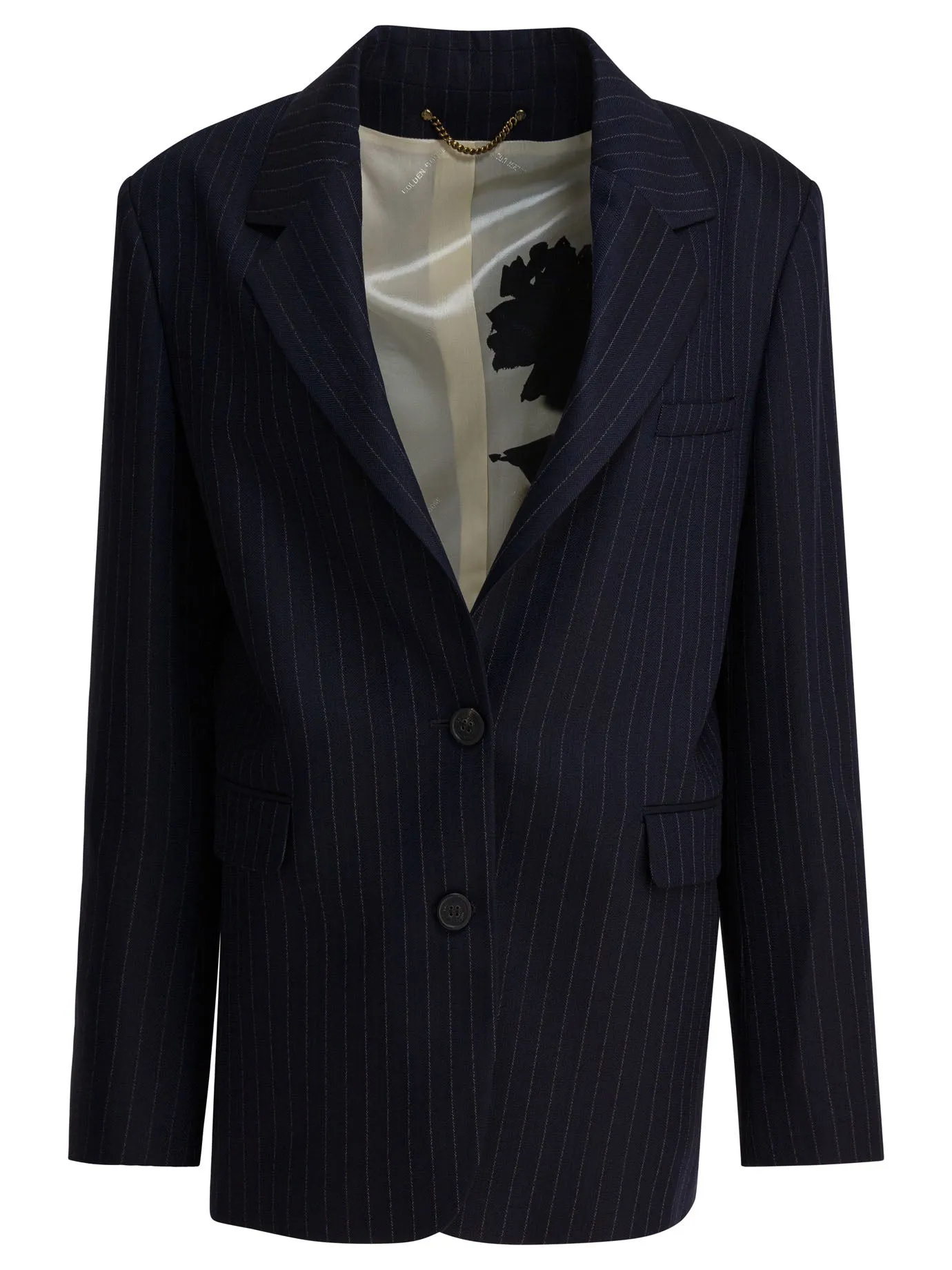 Single-Breasted Pinstripe Blazer Jacket Jackets And Coats Blue sold by Wanan Luxury