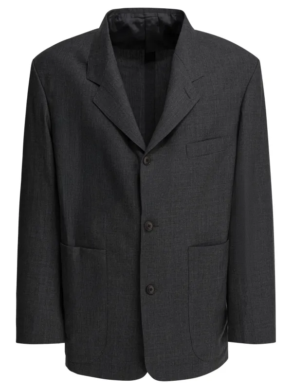 Wool Blazer Jackets And Coats Grey sold by Wanan Luxury