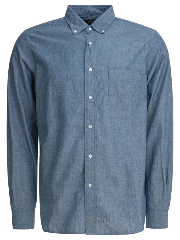 Shirt With Button-Down Collar Shirts Light Blue sold by Wanan Luxury