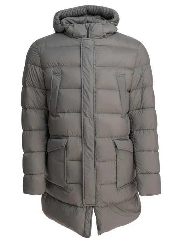 Long Down Jacket With Hood Jackets And Coats Grey sold by Wanan Luxury
