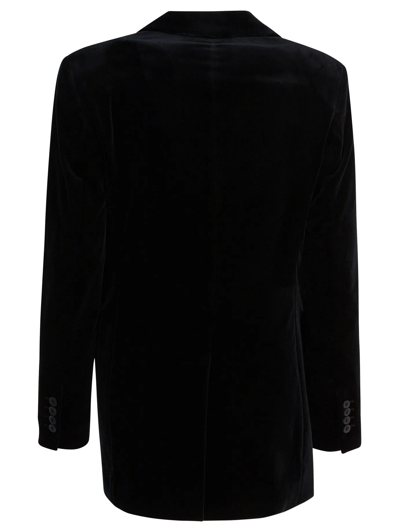 Double-Breasted Velvet Blazer Jackets And Coats Black sold by Wanan Luxury product image thumbnail 2