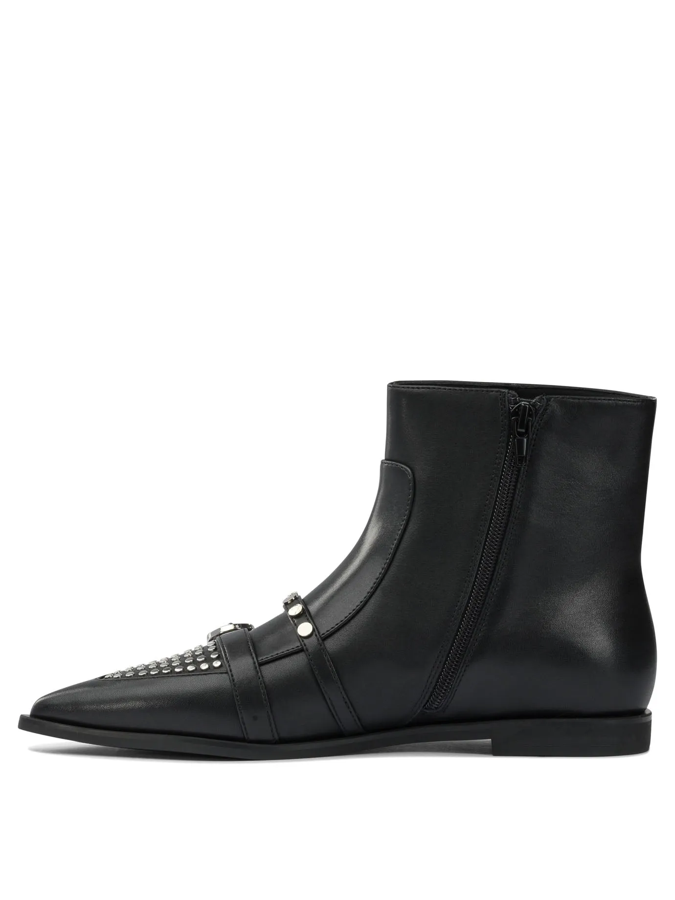 Leather Zippered Ankle Boots Black sold by Wanan Luxury product image thumbnail 3