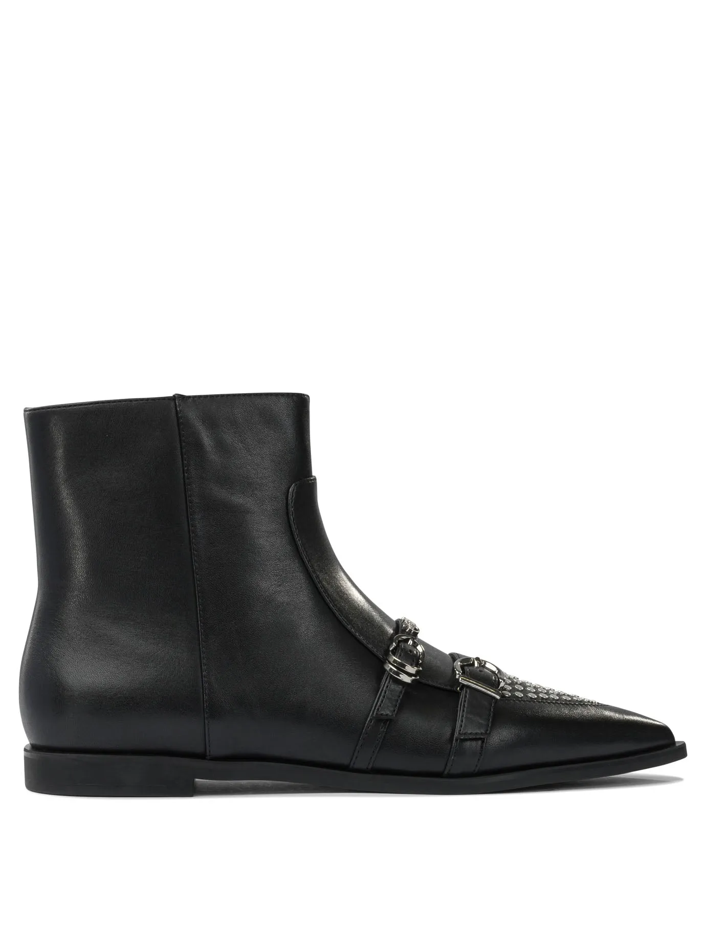 Leather Zippered Ankle Boots Black sold by Wanan Luxury