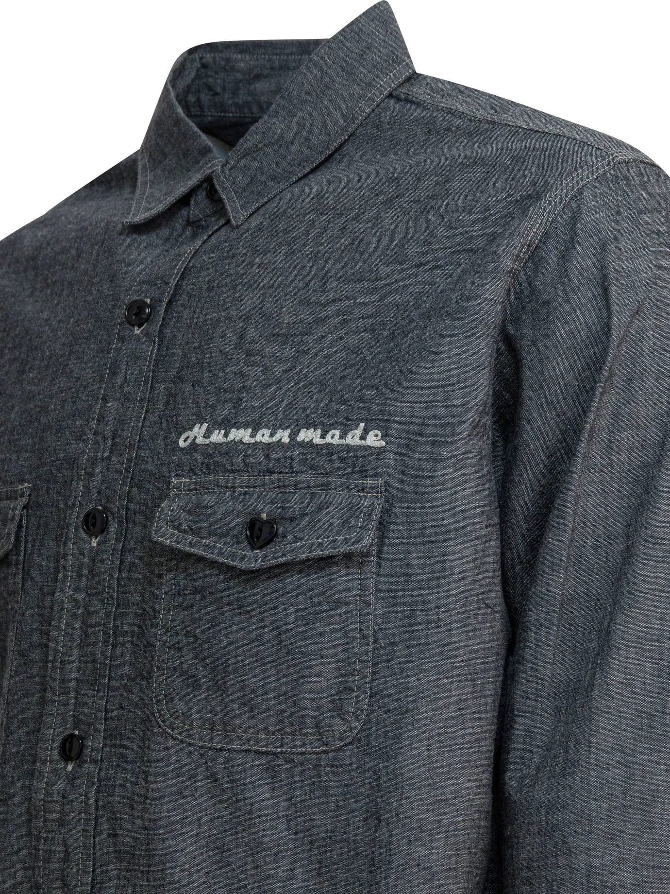 Chambray Shirt Shirts Grey sold by Wanan Luxury product image thumbnail 4
