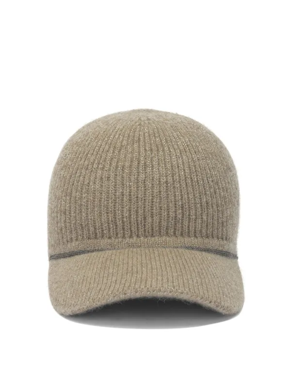 Cashmere Trucker Hat Hats Beige made by Brunello Cucinelli