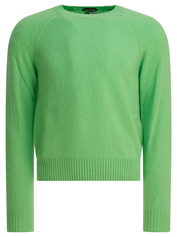 Cashmere Crewneck Sweater Knitwear Green made by Tom Ford