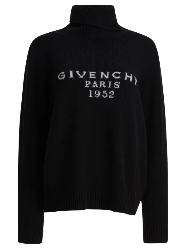 Givenchy Paris 1952" Turtleneck Sweater Knitwear Black sold by Wanan Luxury