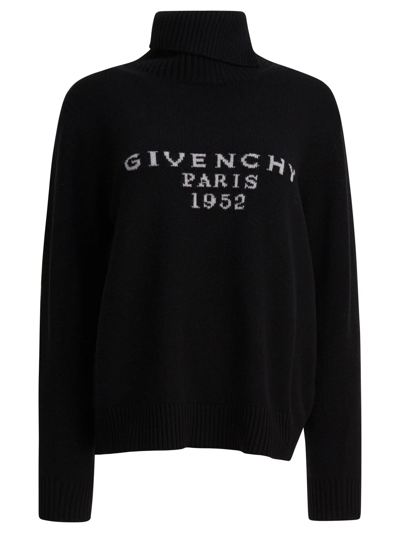 Givenchy Paris 1952" Turtleneck Sweater Knitwear Black sold by Wanan Luxury