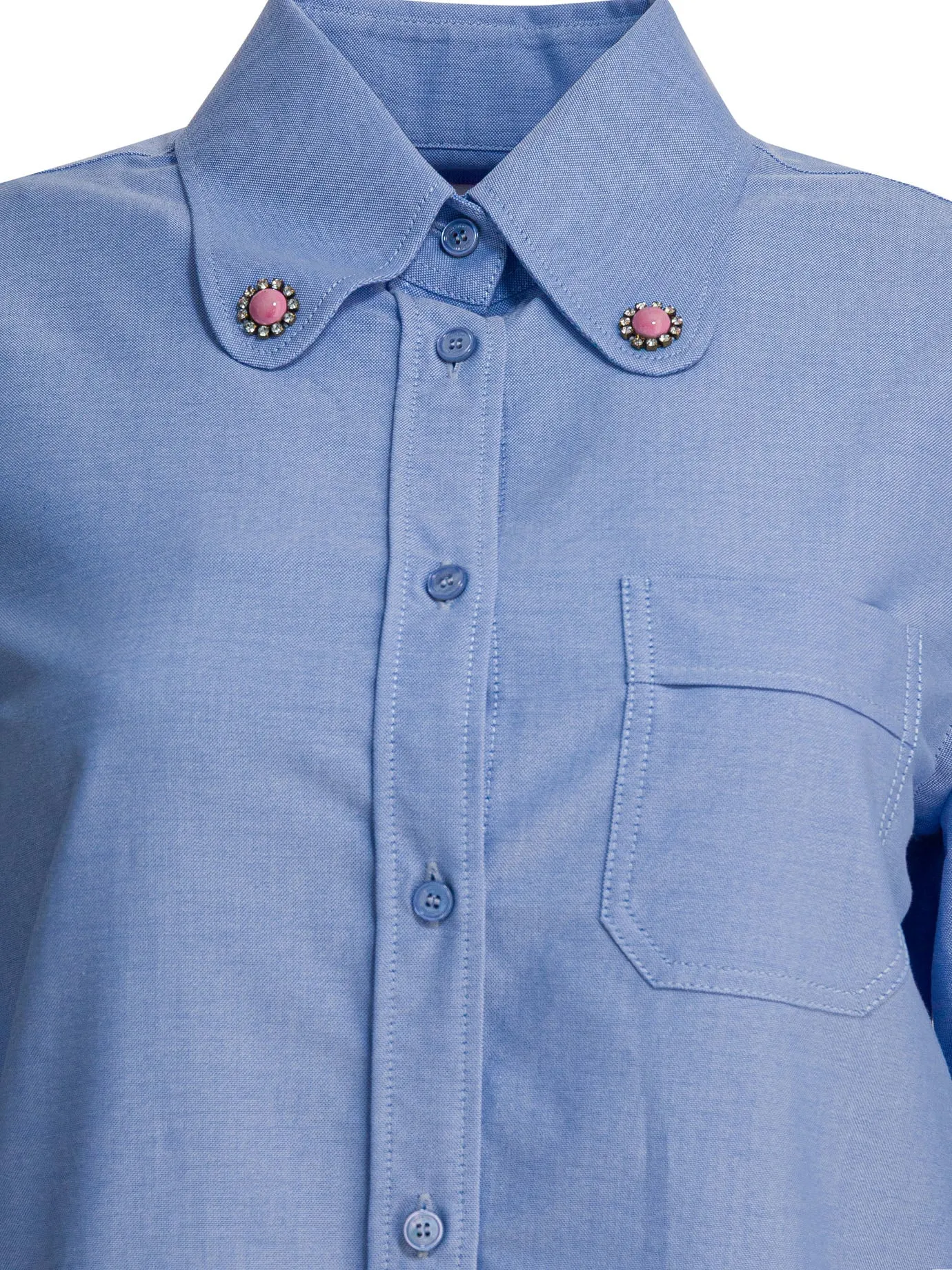 Shirt With Embellished Collar Shirts Light Blue sold by Wanan Luxury product image thumbnail 3
