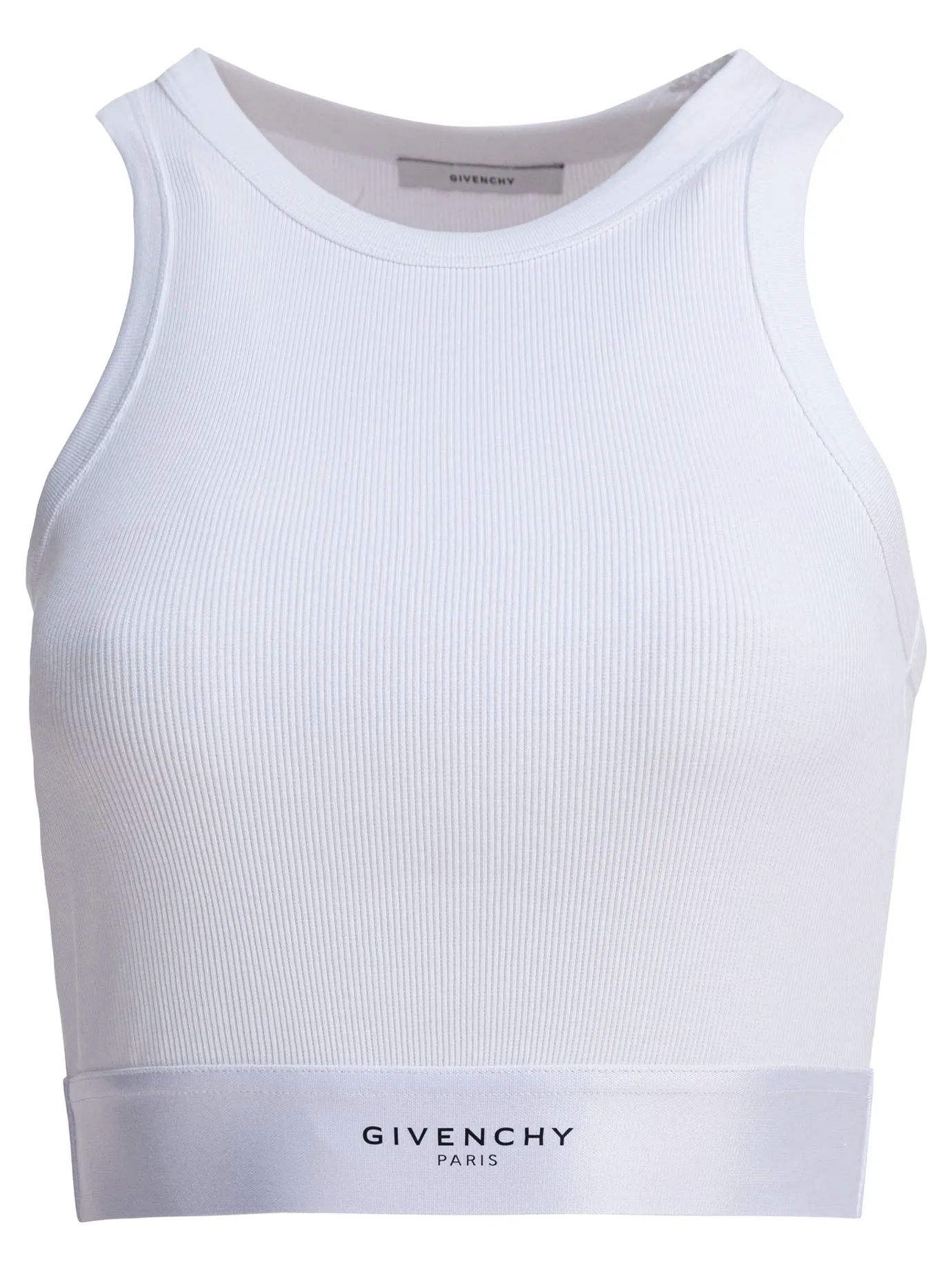 Cropped Tank Top With Logo Tops White sold by Wanan Luxury