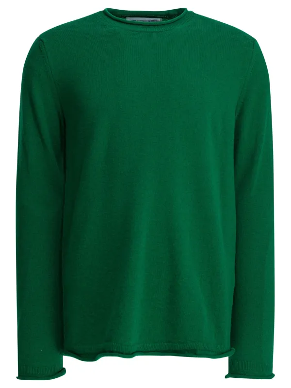 Wool Crewneck Sweater Knitwear Green made by Wanan Luxury