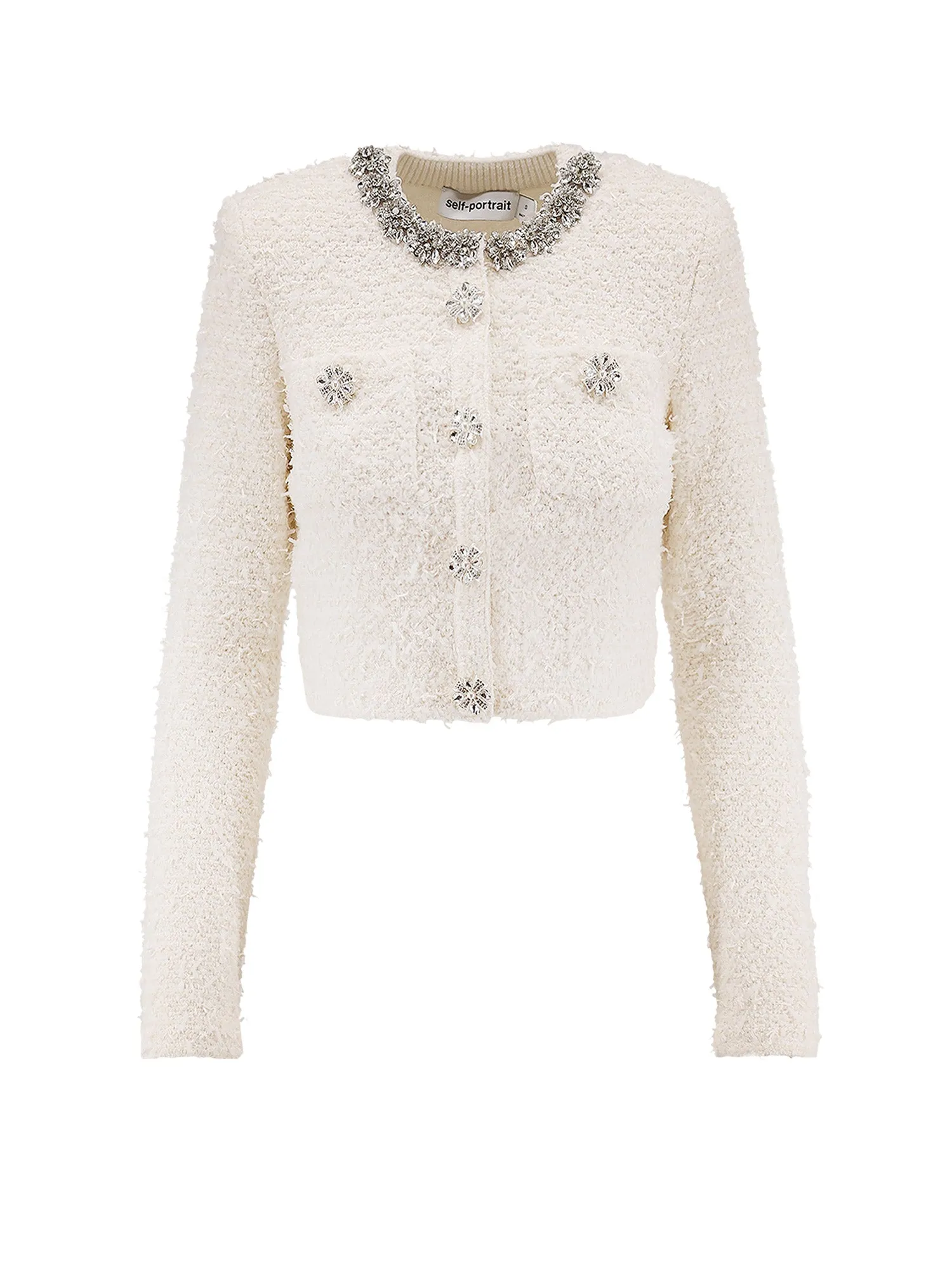 Cotton Blend Cardigan With Rhinestones sold by Wanan Luxury