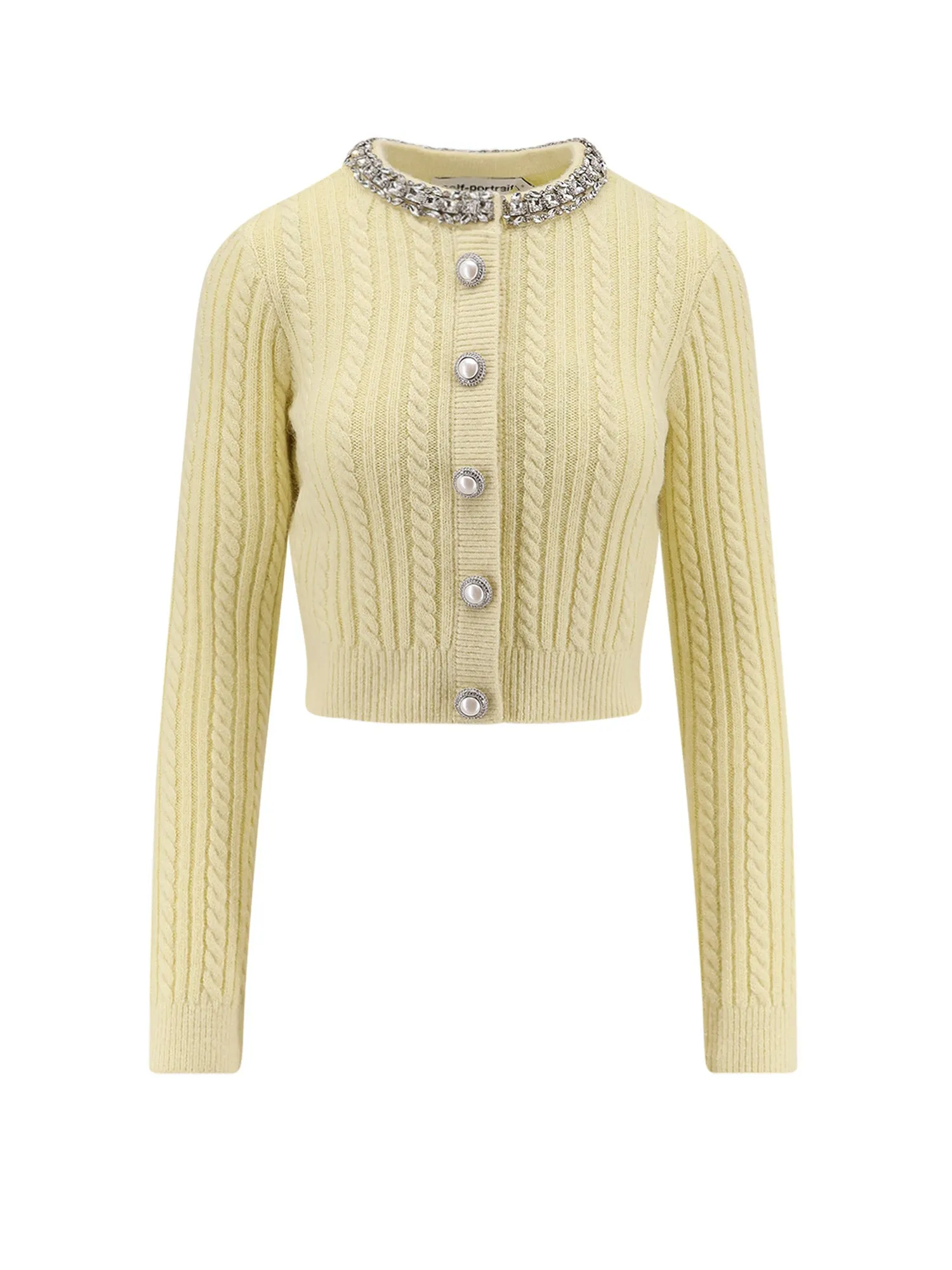 Wool Blend Cardigan With Rhinestones sold by Wanan Luxury