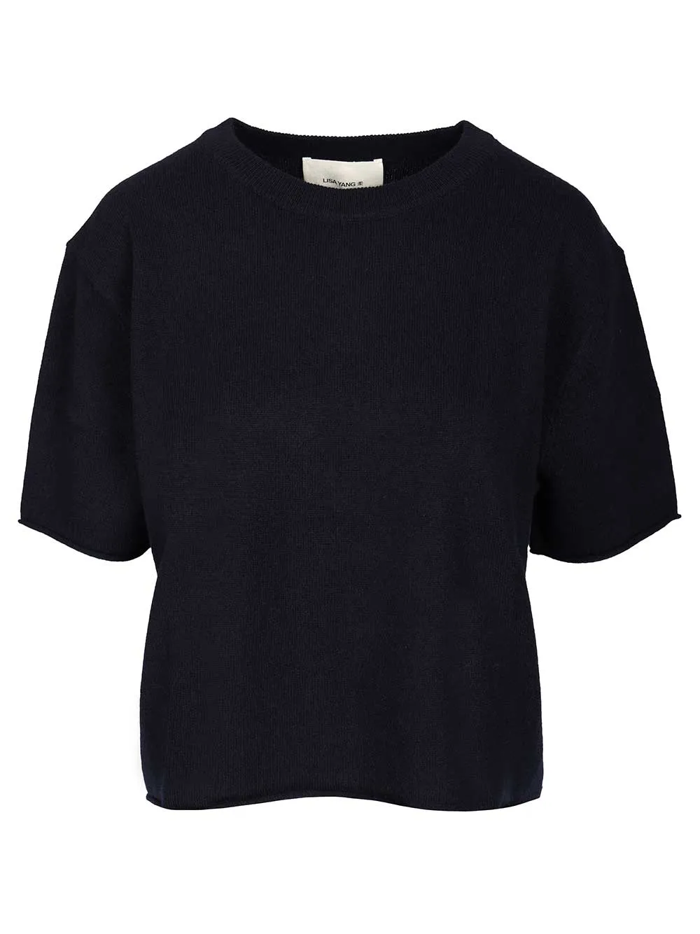Short-Sleeved Cashmere Top Knitwear Blue sold by Wanan Luxury