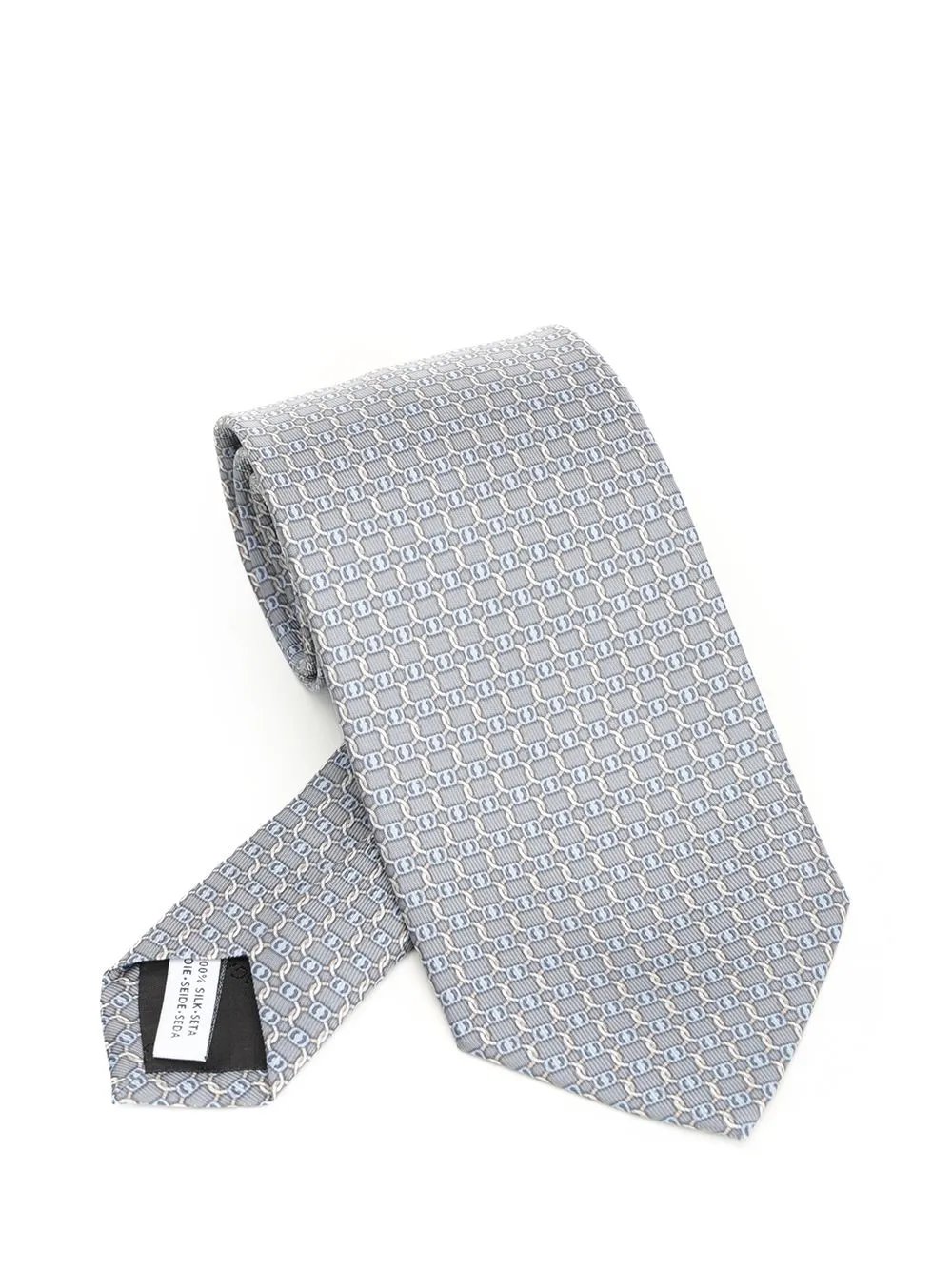 Vara Print Silk Tie Ties And Bow Ties Grey sold by Wanan Luxury