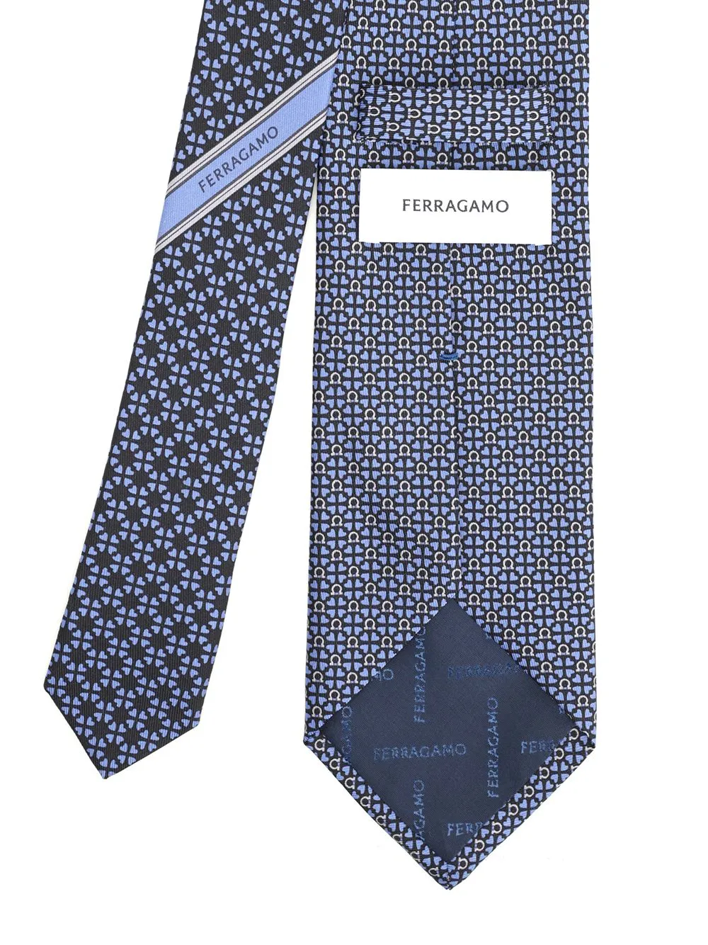 Silk Tie With Gancini And Hearts Print Ties And Bow Ties Blue sold by Wanan Luxury product image thumbnail 2