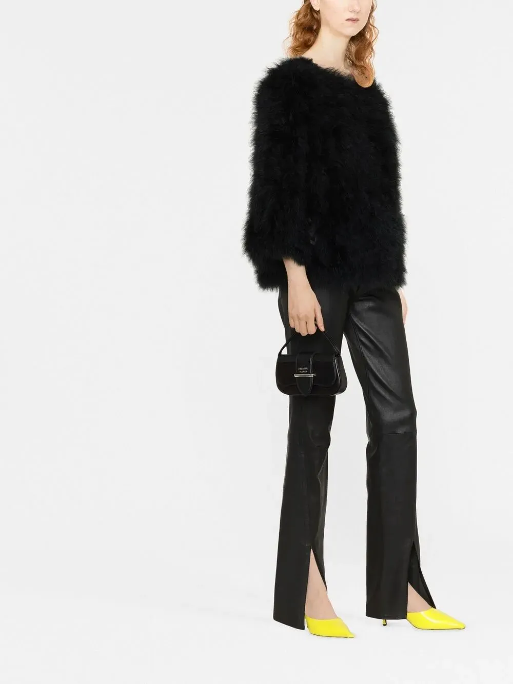 3/4 Sleeves Short Feather Jacket sold by Wanan Luxury product image thumbnail 2