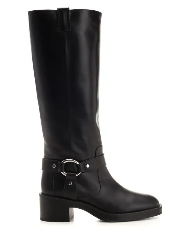 Biker Jax Knee-High Boots Black sold by Wanan Luxury