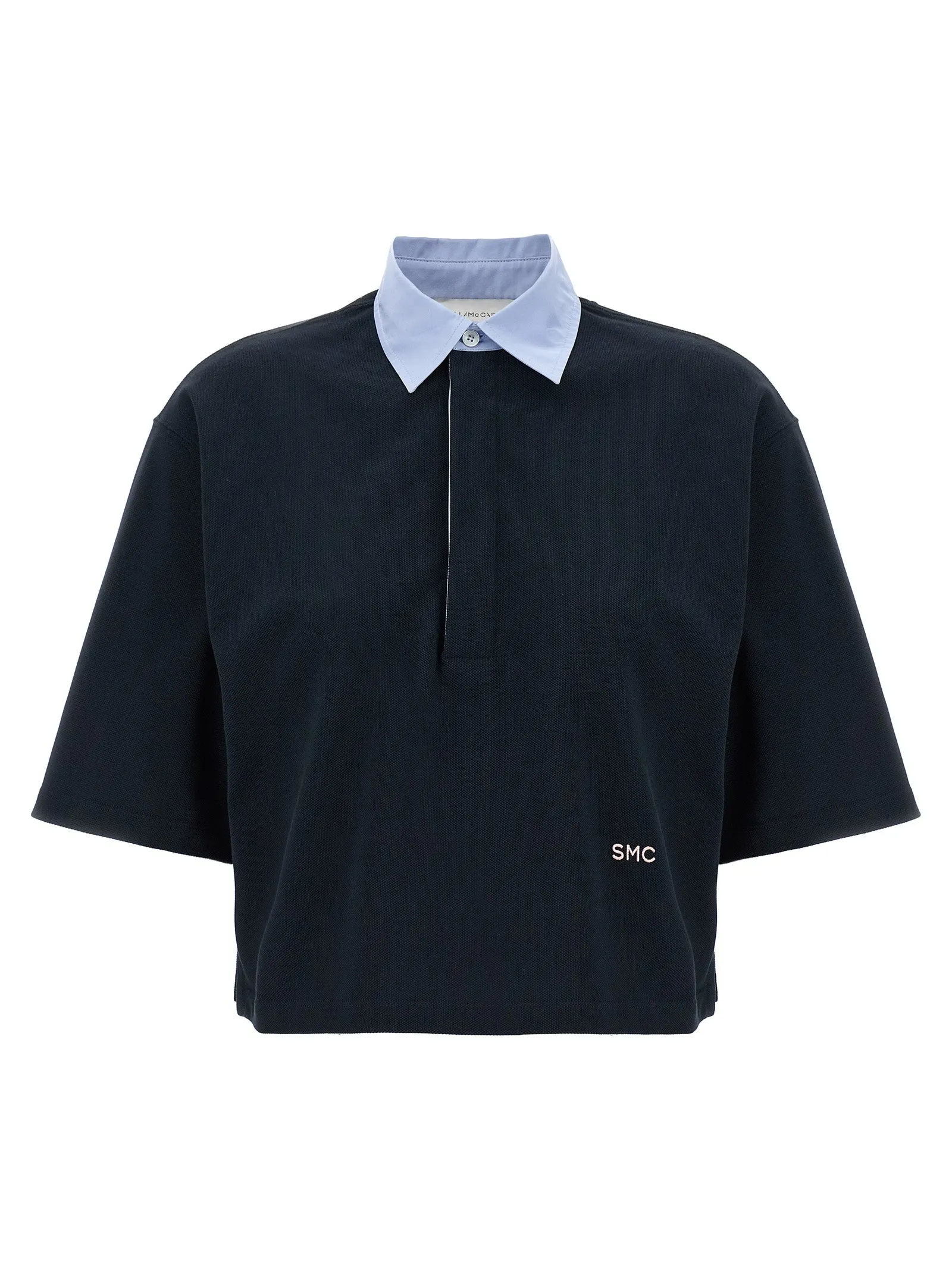 Cropped Piquet Polo Blue sold by Wanan Luxury