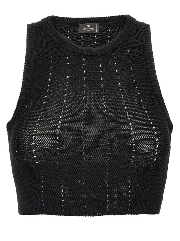 Crop Top Tops Black sold by Wanan Luxury