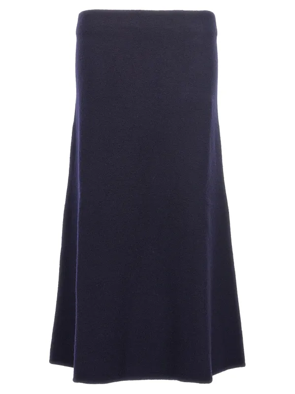 Long Wool Skirt Skirts Blue sold by Wanan Luxury