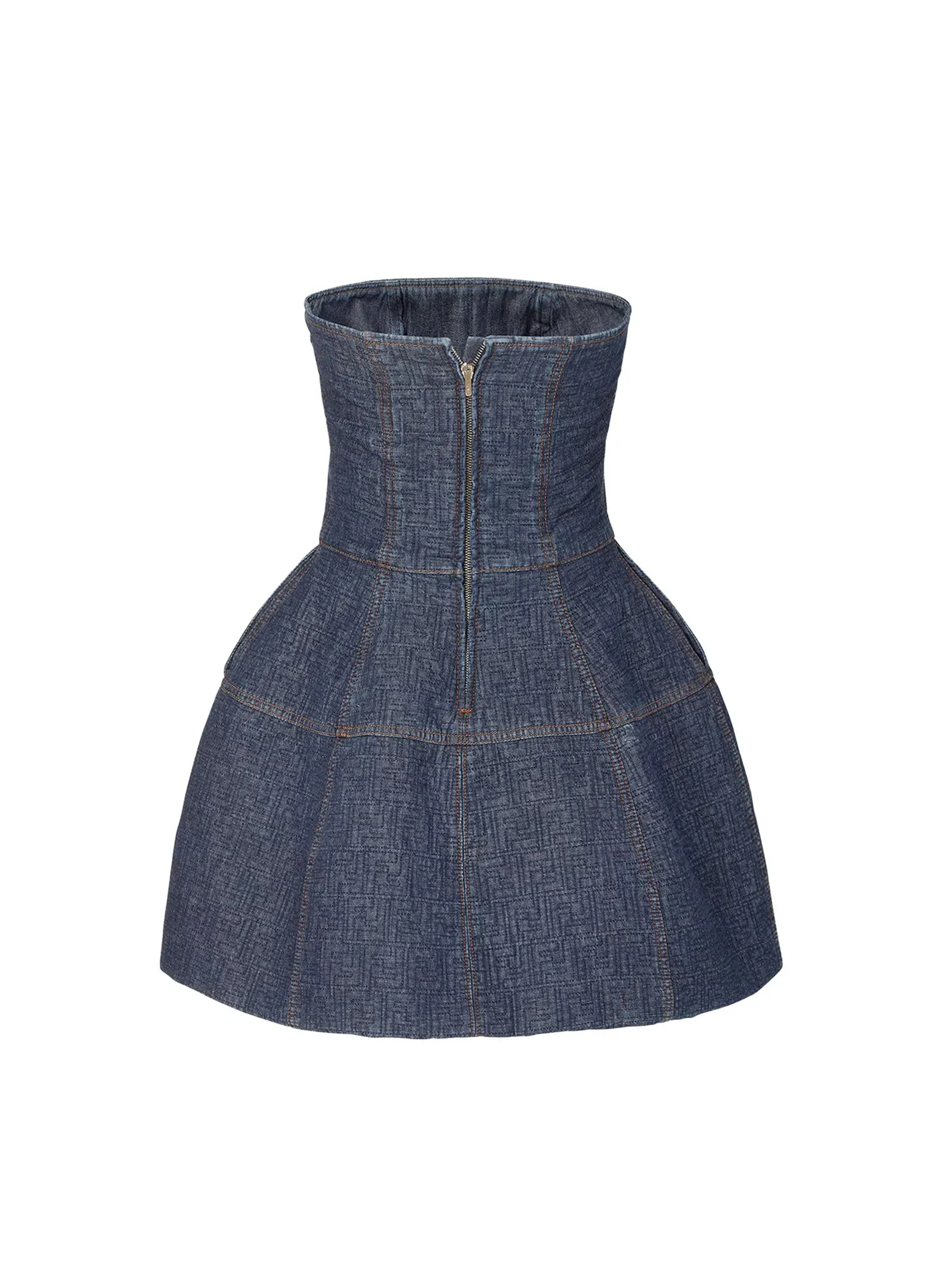 Padded Denim Mini Dress sold by Wanan Luxury product image thumbnail 2
