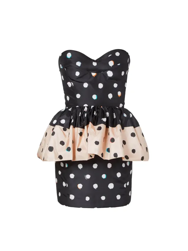 Falena Dots Taffeta' Bustier Dress made by Fendi