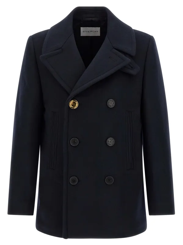 Double-Breasted Caban Coats And Trench Coats Blue sold by Wanan Luxury