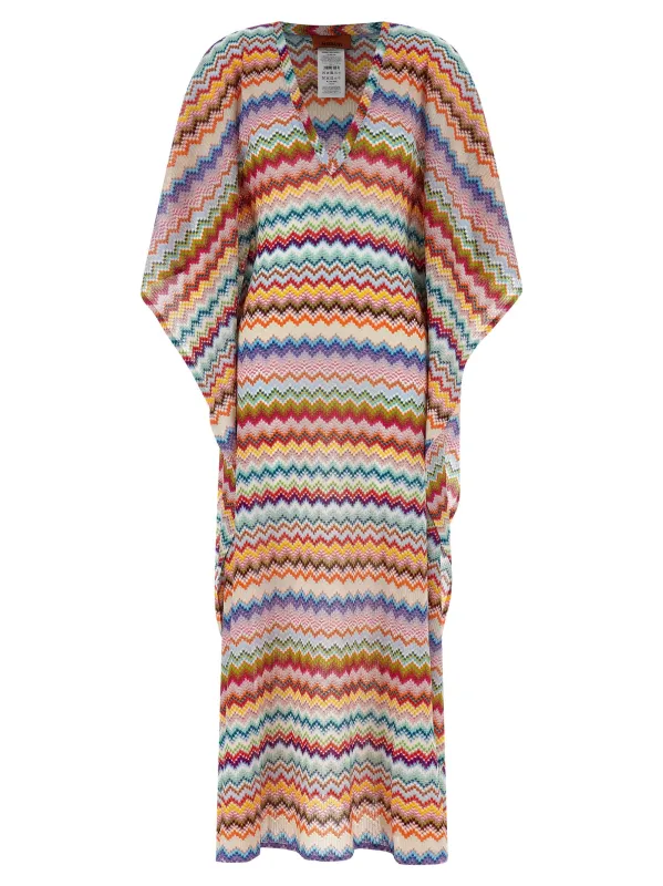 Zigzag Knit Dress Dresses Multicolor sold by Wanan Luxury