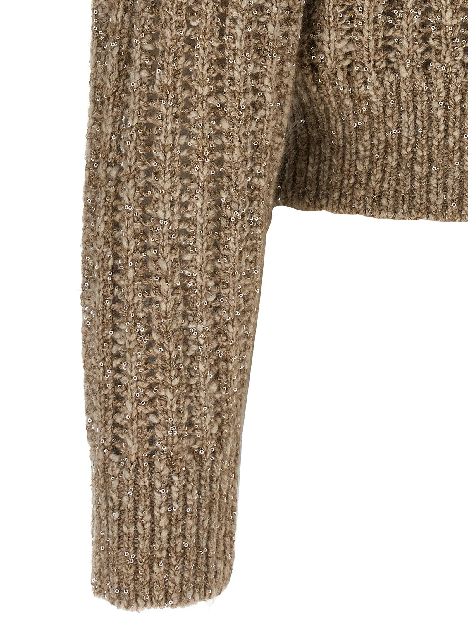 Rustic Dazzling Net Sweaters And Cardigans Beige sold by Wanan Luxury product image thumbnail 4