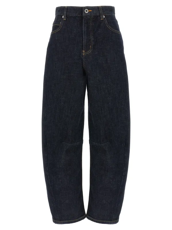 Indigo Barrel Leg Jeans Blue sold by Wanan Luxury