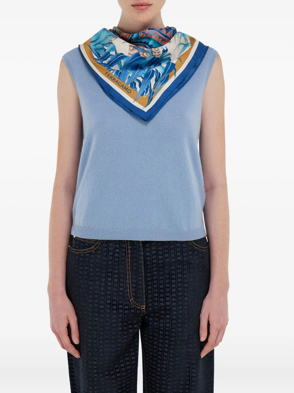 Printed Silk Foulard sold by Wanan Luxury product image thumbnail 4