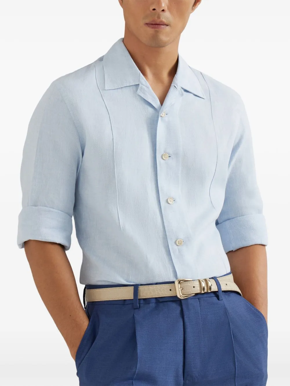 Linen And Cotton Blend Shirt sold by Wanan Luxury product image thumbnail 4