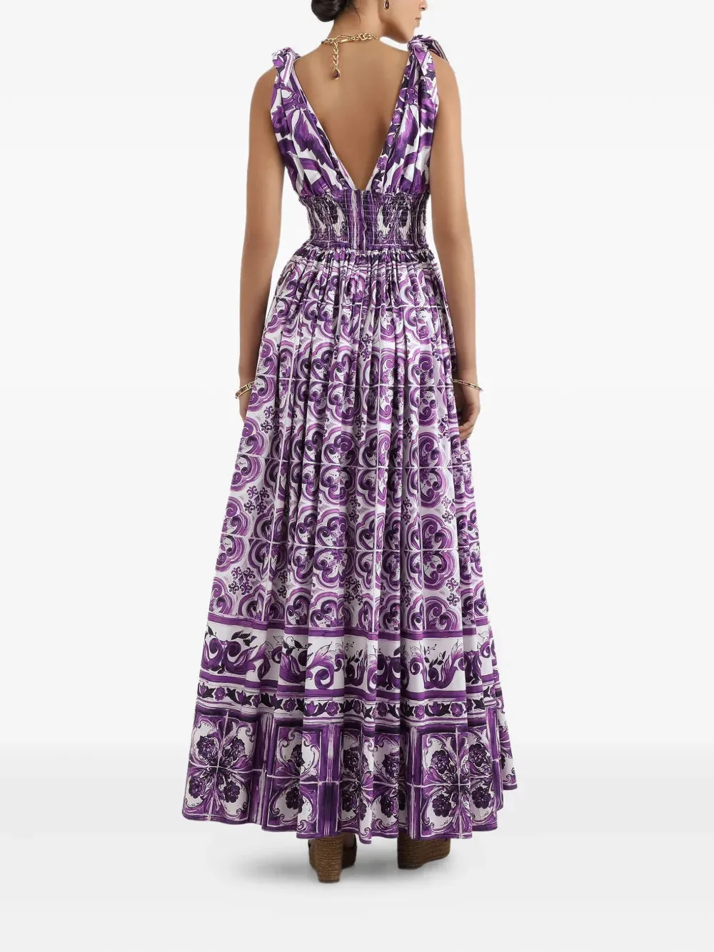 Midi Dress With Maiolica Print sold by Wanan Luxury product image thumbnail 4