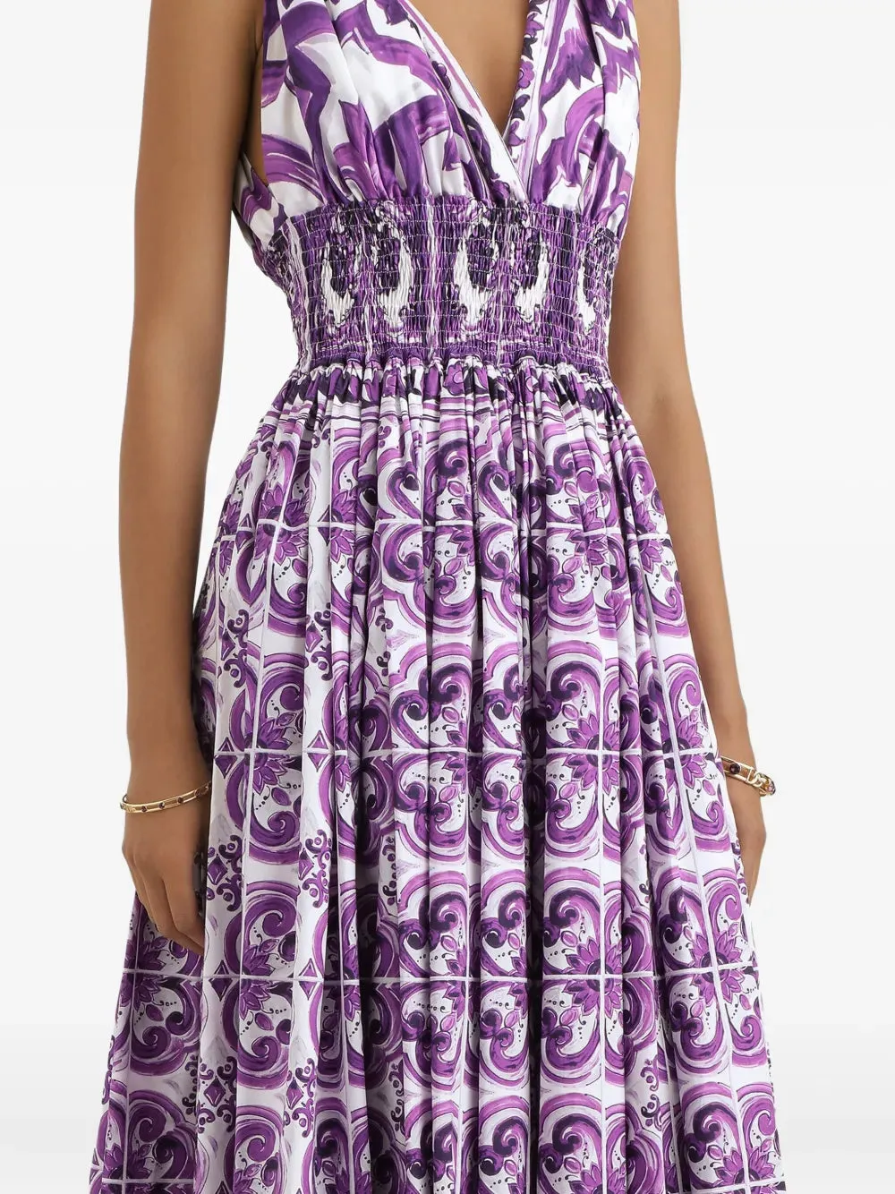Midi Dress With Maiolica Print sold by Wanan Luxury product image thumbnail 3