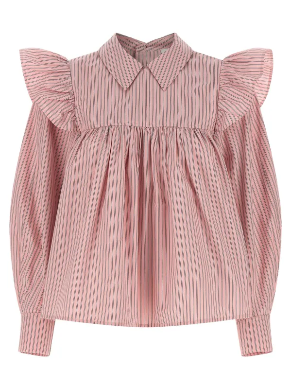 Striped Blouse Shirt And Blouse Pink sold by Wanan Luxury