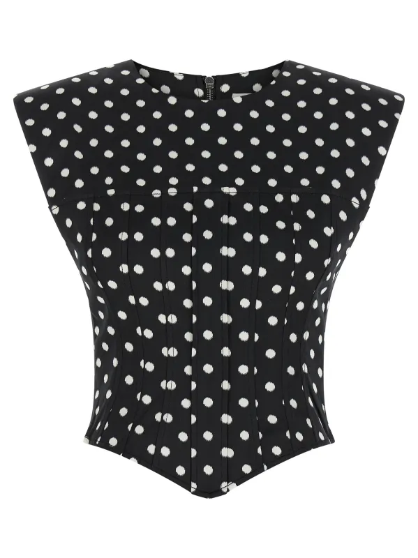 Polka Dot Tops Black sold by Wanan Luxury