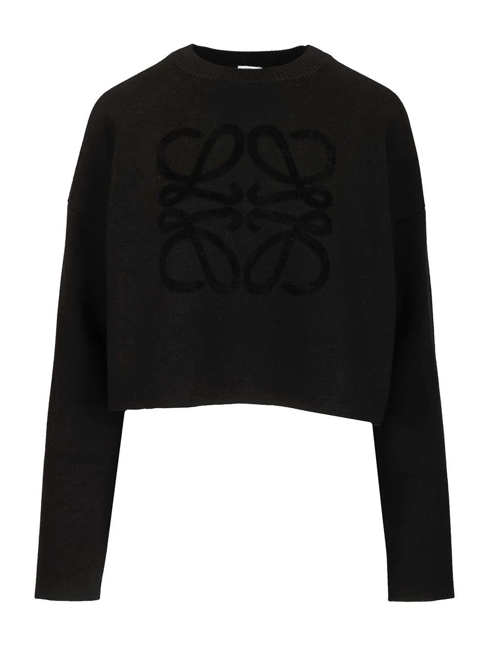 Wool Blend Sweater Sweatshirts Black sold by Wanan Luxury