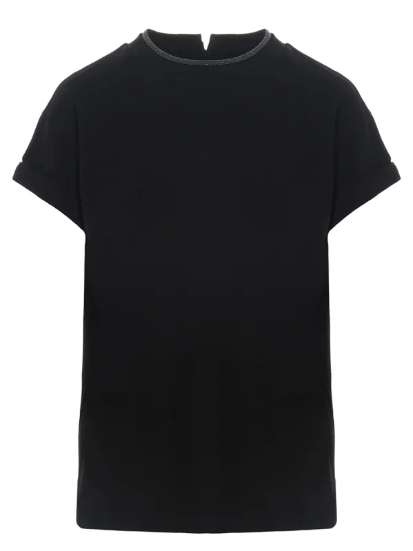 Monile Crew-Neck T-Shirt Black made by Brunello Cucinelli