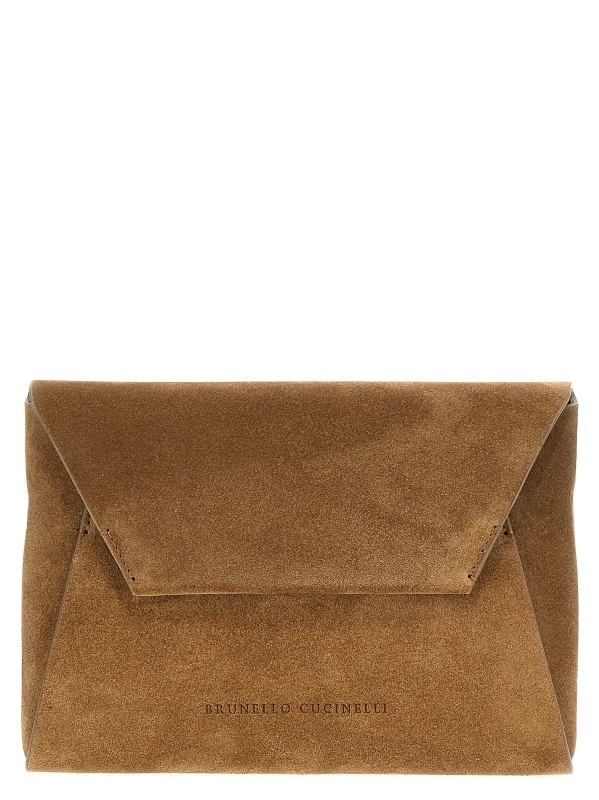 Monile Suede Bag Clutch Brown sold by Wanan Luxury
