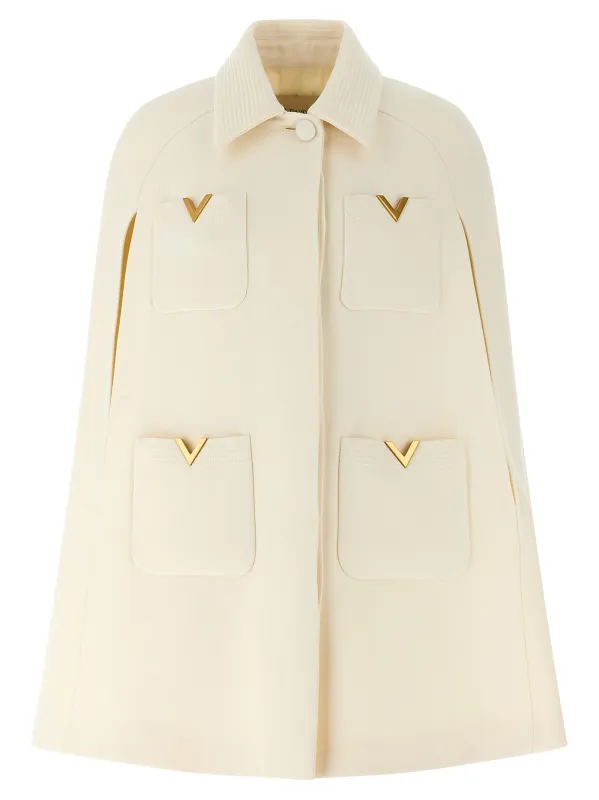 Drill Hood Capes White made by Valentino Garavani