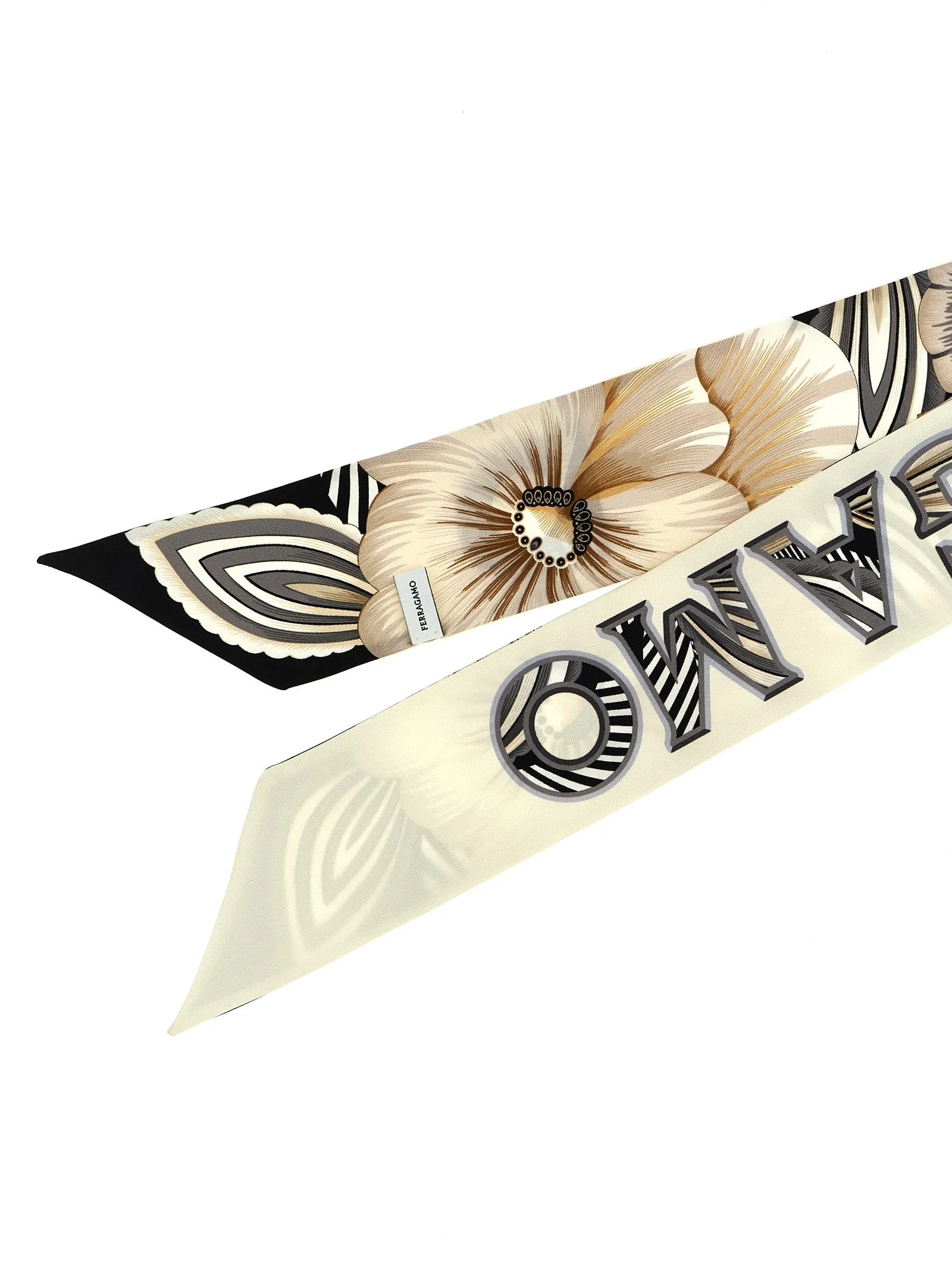 Brezza Scarves And Foulards White/Black sold by Wanan Luxury product image thumbnail 3