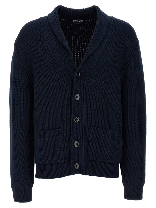 Silk Cardigan Sweaters And Cardigans Blue made by Tom Ford