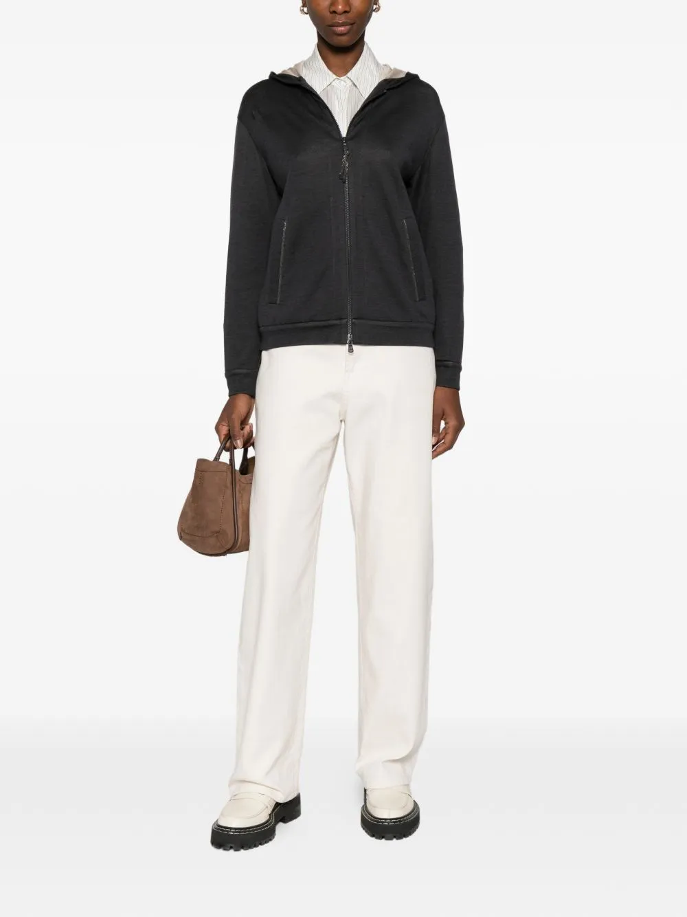 Cotton And Silk Blend Hoodie sold by Wanan Luxury product image thumbnail 2