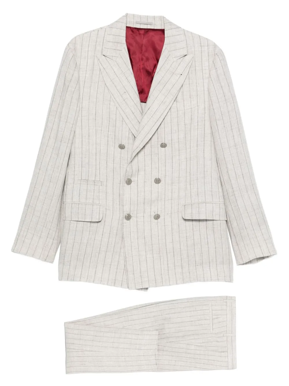 Linen Double-Breasted Suit sold by Wanan Luxury