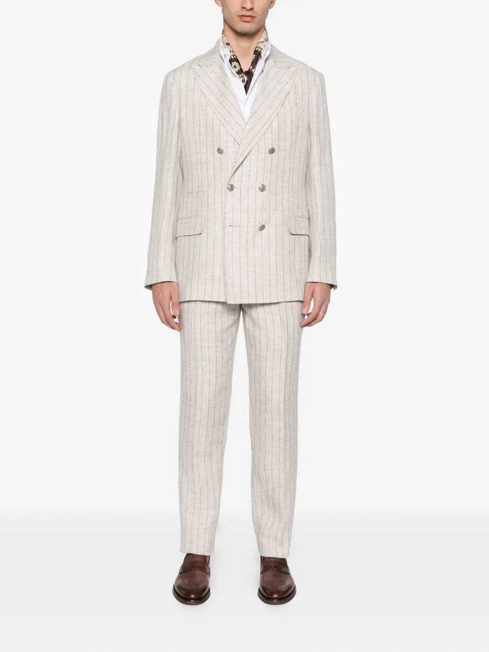 Linen Double-Breasted Suit sold by Wanan Luxury product image thumbnail 3