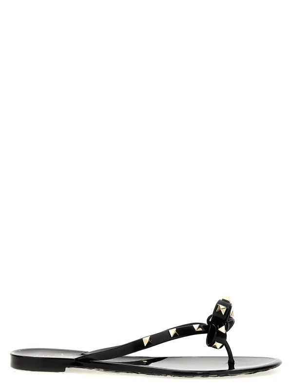 Pm Thong Rockstud Sandals Black sold by Wanan Luxury
