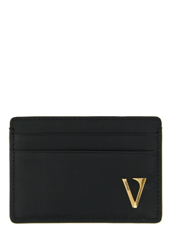 V Logo Wallets And Card Holders Black sold by Wanan Luxury
