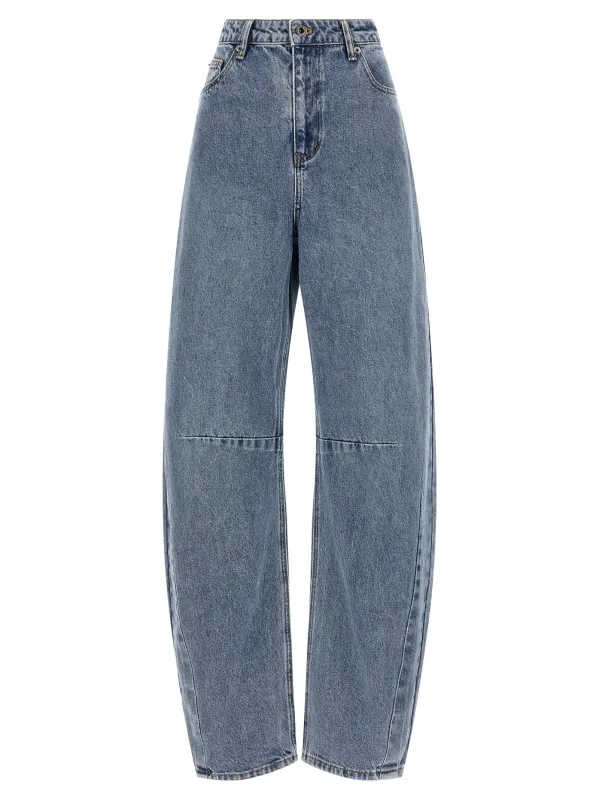 Blue Barrel Leg Jeans Blue sold by Wanan Luxury